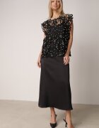 elsa.m by may Rochie neagră de satin cu bretele din viscoză și bumbac cu narută Messishis