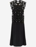 elsa.m by may Rochie neagră de satin cu bretele din viscoză și bumbac cu narută Messishis