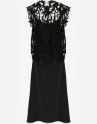 elsa.m by may Rochie neagră de satin cu bretele din viscoză și bumbac cu narută Messishis