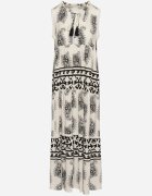 elsa.m by may Rochie Neagră de Viscoză Cloș cu Legătură cu Model Paisley Mreadia