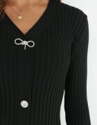 elsa.m by may Rochie Neagră din Tricot Reiat cu Pene Marpesia