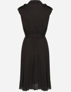 elsa.m by may Rochie neagră din vâscoză cloș cu top tip cămașă și pliuri cu curea Eviravie