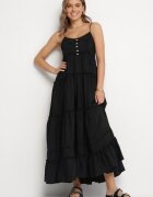 elsa.m by may Rochie Neagră din Vâscoză și Bumbac Cloș pe bretele Mimina