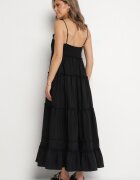 elsa.m by may Rochie Neagră din Vâscoză și Bumbac Cloș pe bretele Mimina