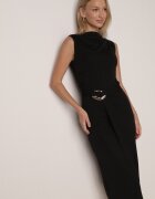 elsa.m by may Rochie Neagră Elegantă Taliată cu Decorațiune Metalică Aroos