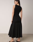 elsa.m by may Rochie neagră încrețită Fără mâneci cu talie coborâtă Natirea