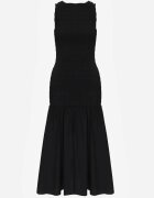elsa.m by may Rochie neagră încrețită Fără mâneci cu talie coborâtă Natirea