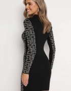 elsa.m by may Rochie Neagră Mini cu Model Geometric cu Paiete Acatina