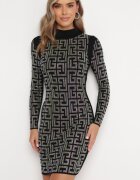 elsa.m by may Rochie Neagră Mini cu Model Geometric cu Paiete Acatina