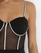 elsa.m by may Rochie Neagră mulată cu parte superioară de tip corset Tisi