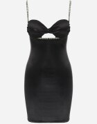 elsa.m by may Rochie Neagră Mulată De satin cu Cirtconii Dassu