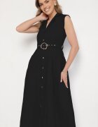 elsa.m by may Rochie Neagră tip cămașă cu curea Devikka
