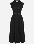 elsa.m by may Rochie Neagră tip cămașă cu curea Devikka