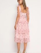 elsa.m by may Rochie Plisată Roz cu bretele cu elastic în talie Cerasea
