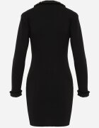 elsa.m by may Rochie Pulover Neagră cu două rânduri de nasturi și Franjuri Decorativi Vluona