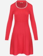 elsa.m by may Rochie roșie cu decupaj la decolteu cu zirconii și perle Vari