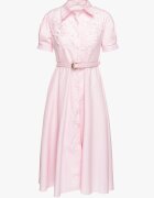 elsa.m by may Rochie Roz cu Dantelă și Curea Decorativă și Guler Gavridia