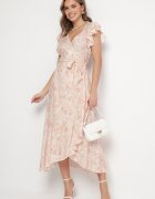 elsa.m by may Rochie Rozalie de bumbac cu croi asimetric cu volane și imprimeu floral Jommea