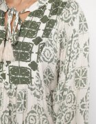 elsa.m by may Rochie verde evazată din vâscoză și cu volan Efanelisa