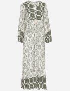 elsa.m by may Rochie verde evazată din vâscoză și cu volan Efanelisa