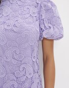 elsa.m by may Rochie violet de dantelă cu guler înalt și mâneci bufante Suminori