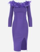 elsa.m by may Rochie Violet închis Tricotată cu Pene Preta