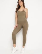elsa.m by may Salopetă Elastică Mulată Bodycon Verde închis cu Bretele subțiri Reglabile Xantella