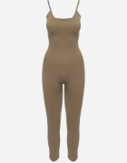 elsa.m by may Salopetă Elastică Mulată Bodycon Verde închis cu Bretele subțiri Reglabile Xantella