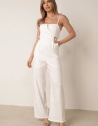 elsa.m by may Salopetă elegantă cu curea și cataramă decorativă și buzunare Iolaia Albă