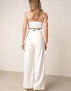 elsa.m by may Salopetă elegantă cu curea și cataramă decorativă și buzunare Iolaia Albă