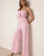 elsa.m by may Salopetă elegantă cu curea și cataramă decorativă și buzunare Iolaia Roz