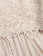 elsa.m by may Set boho de vară din vâscoză: bluză cu dantelă și pantaloni cu manșete Enatea Bej