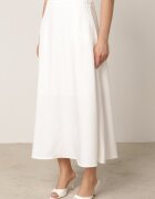 elsa.m by may Set elegant în stil de costum cu fustă trapez lungă și vestă cu guler și curea Pentha Alb