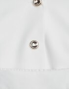 elsa.m by may Set elegant în stil de costum cu fustă trapez lungă și vestă cu guler și curea Pentha Alb