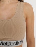elsa.m by may Sutien Top Bej Sport Reiat cu Bandă Decorativă Fanelli