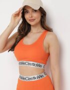 elsa.m by may Sutien Top Sport Portocaliu Reiat cu elastic decorativ Fanelli
