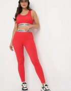 elsa.m by may Sutien Top Sportiv Roșu Reiat cu Bandă Elastică Decorativă Fanelli