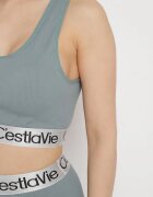 elsa.m by may Sutien verde închis Top sport reiat cu elastic decorativ Fanelli
