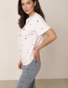 elsa.m by may T-shirt alb Decorat cu Circonii Colorate Wiadea