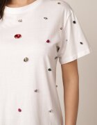 elsa.m by may T-shirt alb Decorat cu Circonii Colorate Wiadea