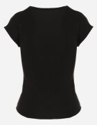 elsa.m by may T-shirt Negru cu Croială Ajustată cu Decupaj și Nasturi la Decolteu Ballirea