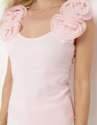 elsa.m by may Top Maiou Roz din bumbac cu Aplicație Decorativă Tannestia