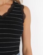 elsa.m by may Top Negru cu Fir Metalic și Volănaș din Viscoză Hachinobu