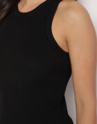 elsa.m by may Top Negru cu o croială clasică din tricot reiat Wavera