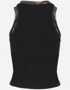 elsa.m by may Top Negru din Bumbac Decorat cu Inimă Moro și cu Zirconii Lisarosa