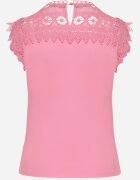 elsa.m by may Top Roz din Bumbac Decorat cu Dantelă Liriona