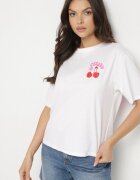 elsa.m by may Tricou Alb cu Bumbac Zirconii și Motiv Cireșe Linmira