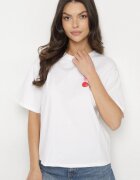 elsa.m by may Tricou Alb cu Bumbac Zirconii și Motiv Cireșe Linmira