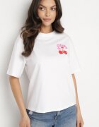elsa.m by may Tricou Alb cu Bumbac Zirconii și Motiv Cireșe Linmira