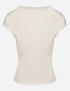 elsa.m by may Tricou Alb cu croială ajustată cu decolteu și nasturi la gât Ballirea